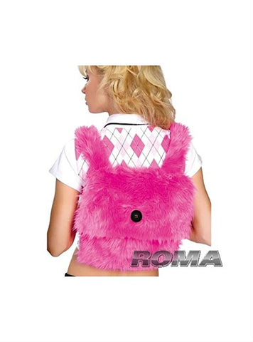 School girl accessory fur backpack Hot Pink
