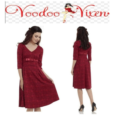 Retro 50' Jane Lace Overlay dress by Voodoo Vixen