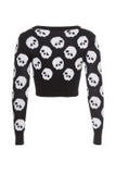 Skull Pattern Crop Sweatshirt Jawbreaker
